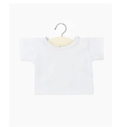 t-shirt simple en jersey blanc, vue de face sur fond blanc