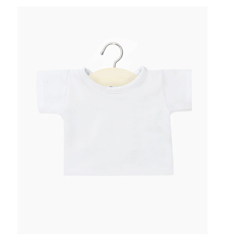 t-shirt simple en jersey blanc, vue de face sur fond blanc