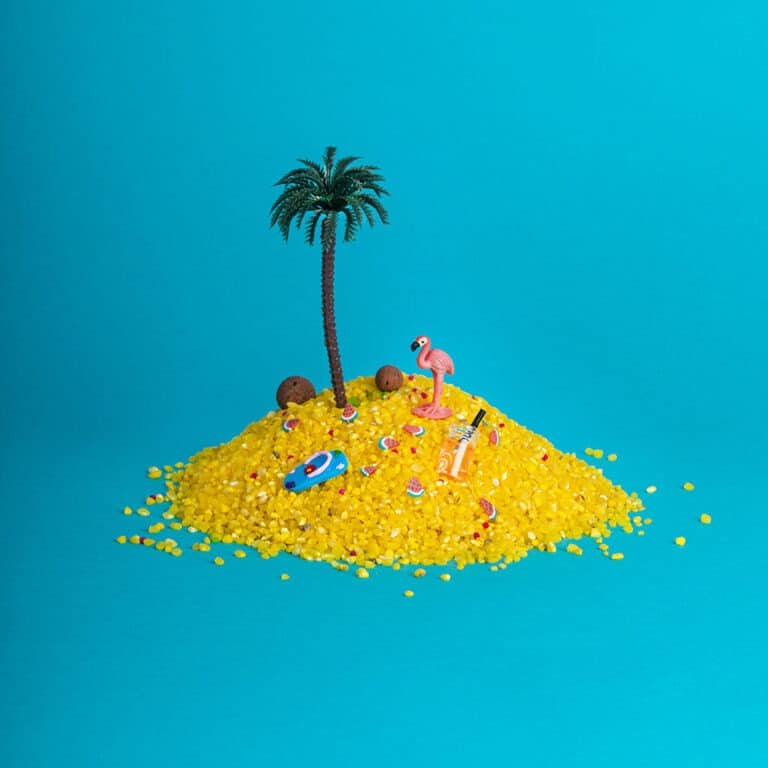 une bouteille sensorielle flamingo, ambiance