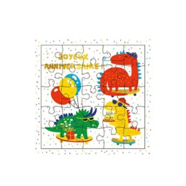 Carte puzzle joyeux anniversaire dinos rigolos