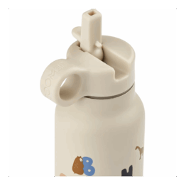 gourde liewood alphabet détail paille sur fond blanc