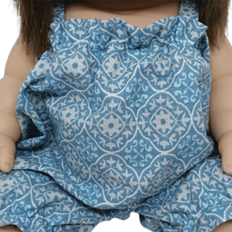 barboteuse bleue détail tissu