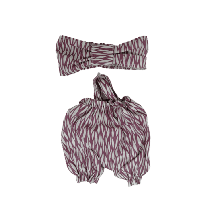 barboteuse violette et son bandeau littlemarmaille sur fond blanc