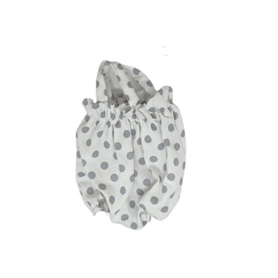 barboteuse à pois gris littlemarmaille sur fond blanc