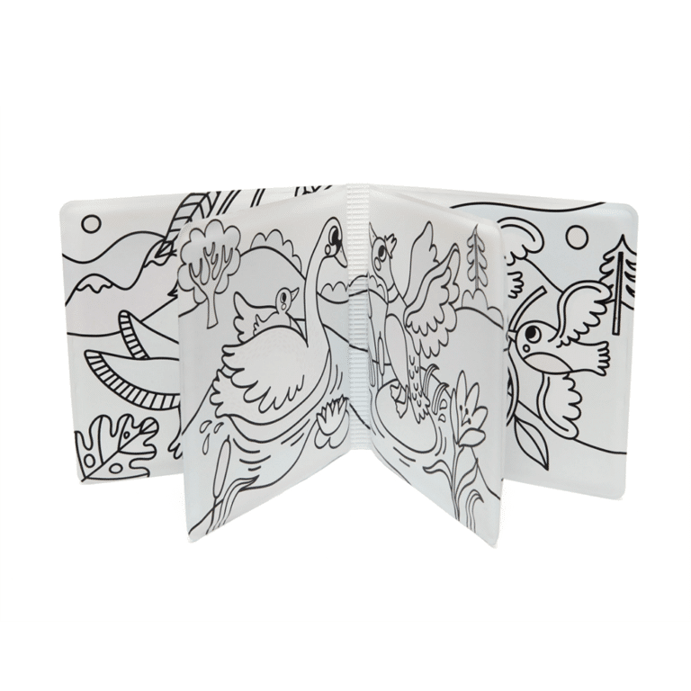 un livre de bain magique sur les saisons avec des signes, vue de face sur fond blanc