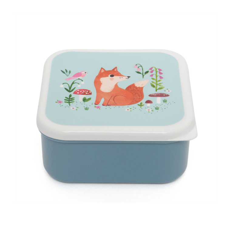 Lot de 3 boîtes à gouter forêt, vue de face sur fond blanc