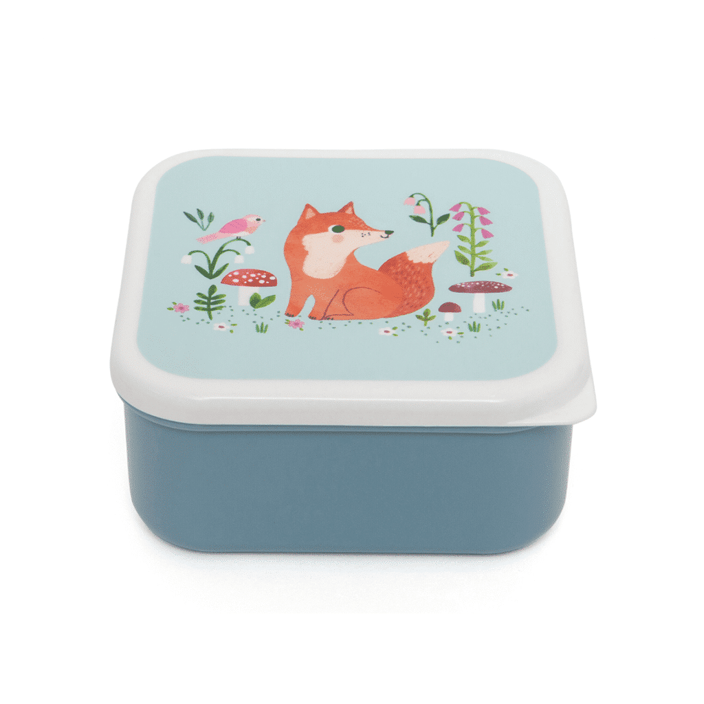 Lot de 3 boîtes à gouter forêt, vue de face sur fond blanc