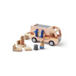 camping car van kid's concept face rayures sur fond blanc