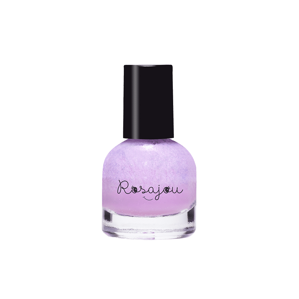 un vernis + tatouage violet "lavande" Rosajou, vue de face sur fond blanc