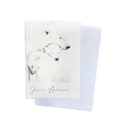 une carte avec son enveloppe ours joyeux anniversaire, Les Aquarelles de Marlène, vue de face sur fond blanc