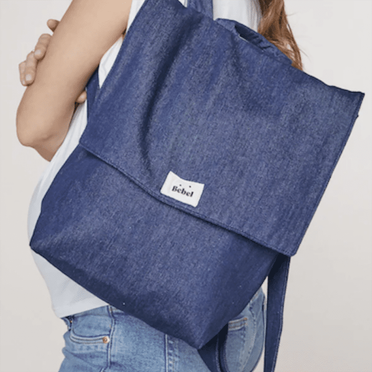 sac à dos à langer jean brut bebel
