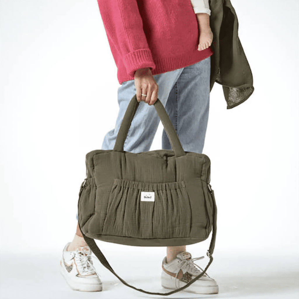 sac à langer comme un bonbon vert kaki BEBEL