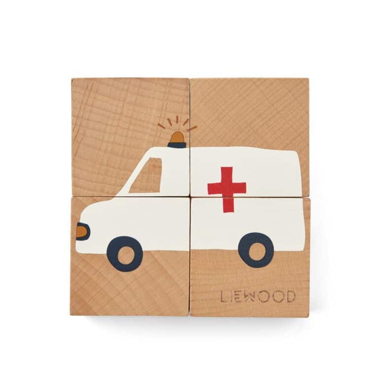 Puzzle cube Aage en bois de la marque liewood