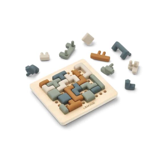 Puzzle de logique lonzo liewood en silicone et en bois