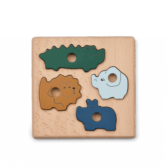 Puzzle en bois Suki 4 pièces de la marque liewood