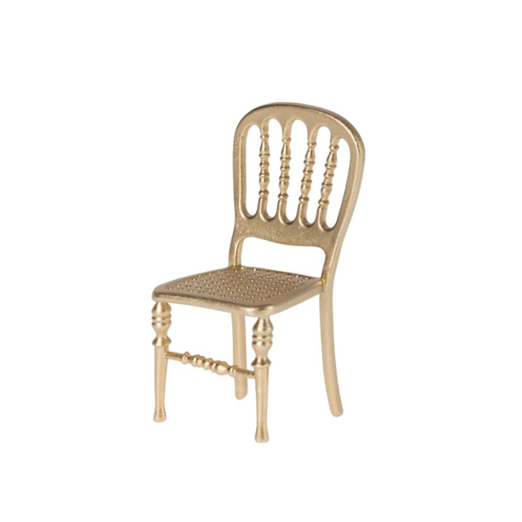 chaise métal doré maileg fond blanc