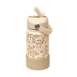 une gourde isotherme champ de fleurs Mrs Ertha, vue de face sur fond blanc