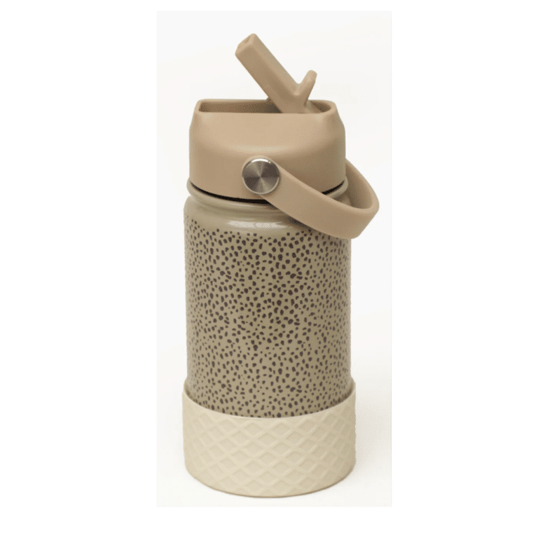 une gourde isotherme motif animal Mrs Ertha, vue de face sur fond blanc