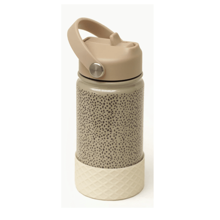 une gourde isotherme motif animal Mrs Ertha, vue de face sur fond blanc