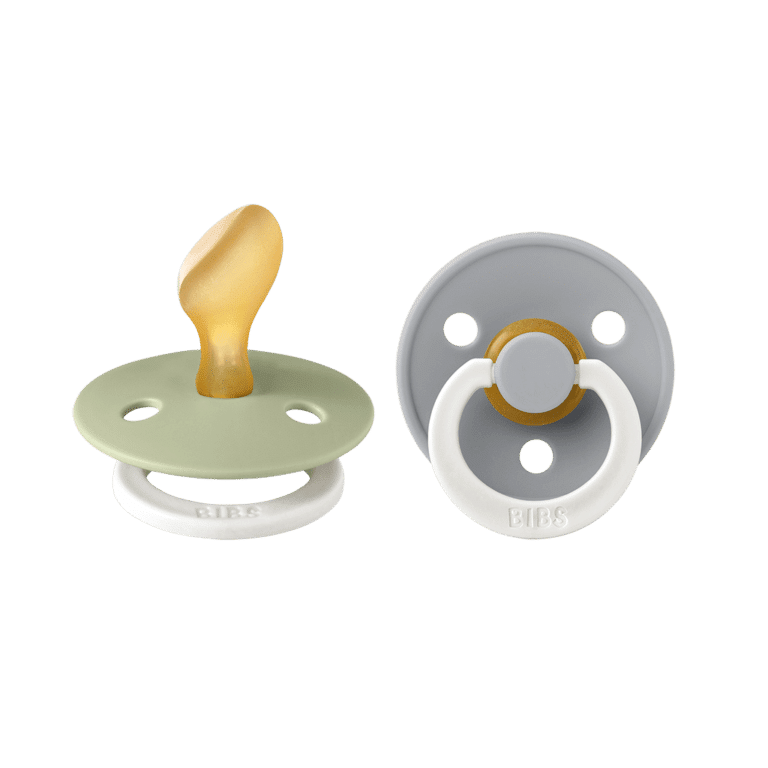 tétines colour sauge et nuage phosphorescente forme anatomique bibs sur fond blanc