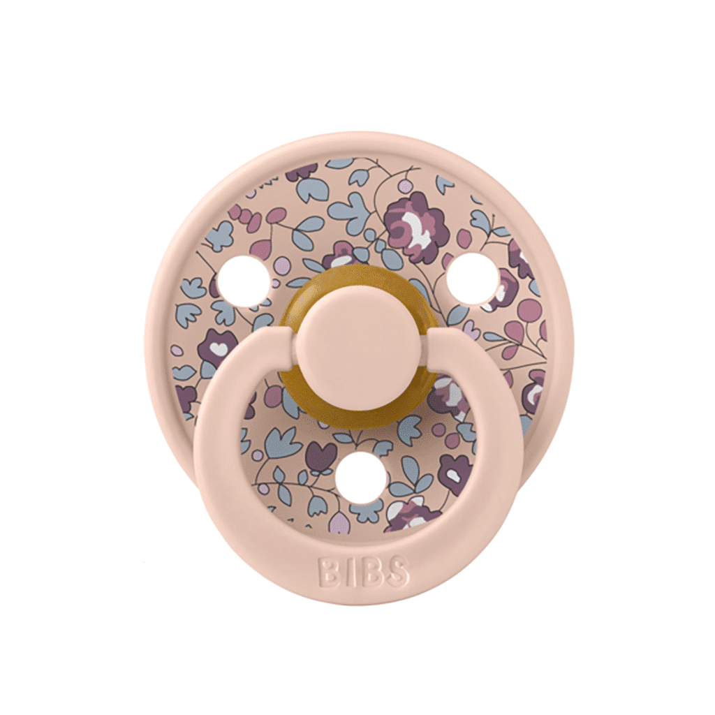 tétines colour liberty eloïse blush mix bibs forme symétrique détail tétine rose blush sur fond blanc