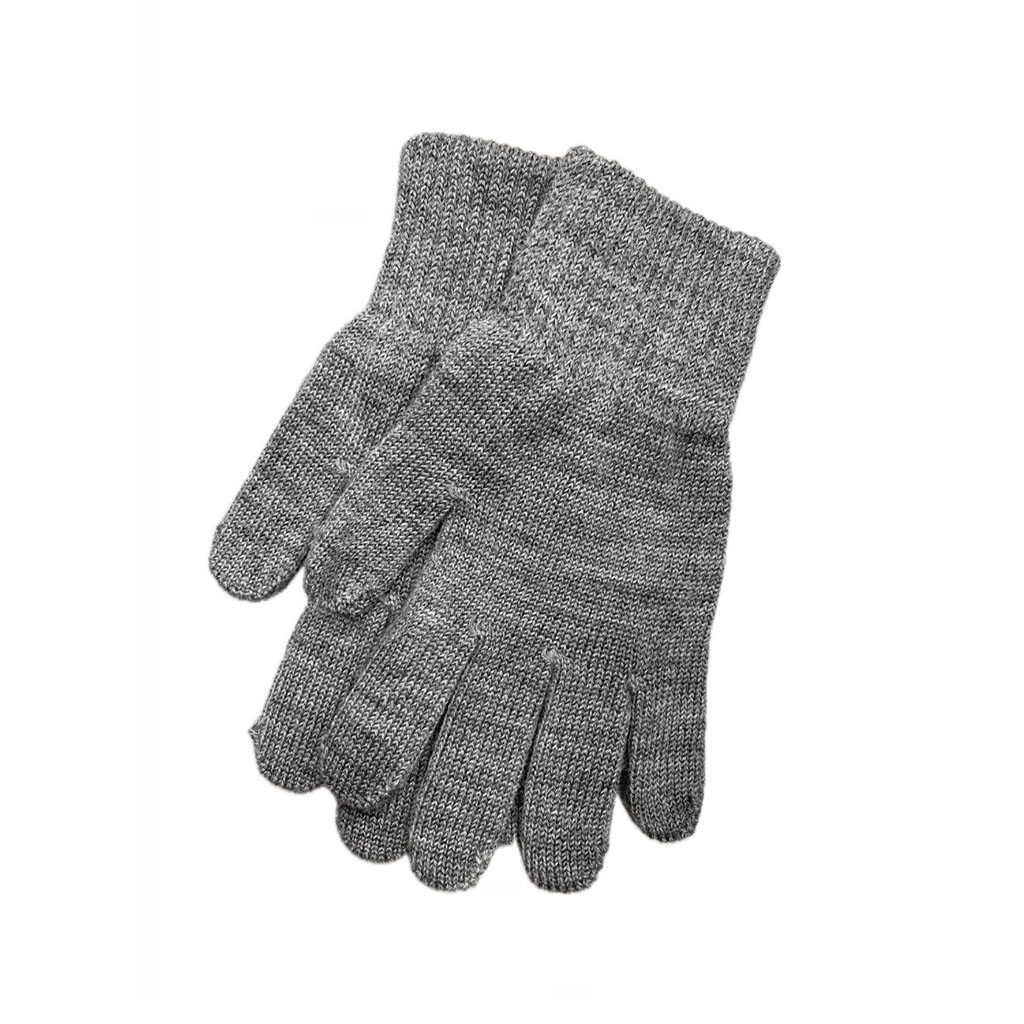 une paire de gants gris Konges Slojd, vue de face sur fond blanc