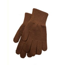 une paire de gants marron Konges Slojd, vue de face sur fond blanc