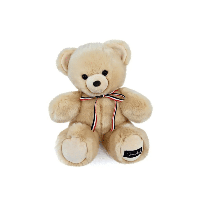 une peluche ours lou beige Maïlou, vue de face sur fond blanc