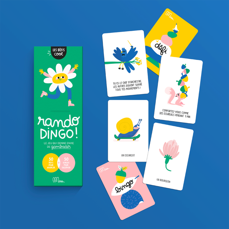 cartes rando dingo minus edition détail paquet et cartes sur fond blanc