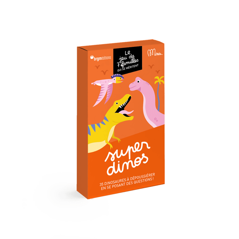 jeu de 7 familles super dinos minus edition sur fond blanc