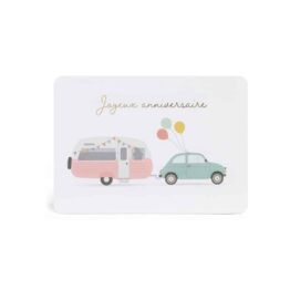 carte postale joyeux anniversaire camping car zü