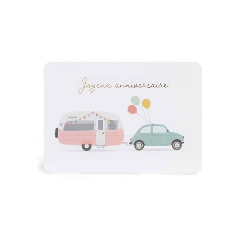 carte postale joyeux anniversaire camping car zü