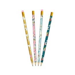 lot de 4 crayons à papier jardin de la princesse CARTESDART, vue de face sur fond blanc