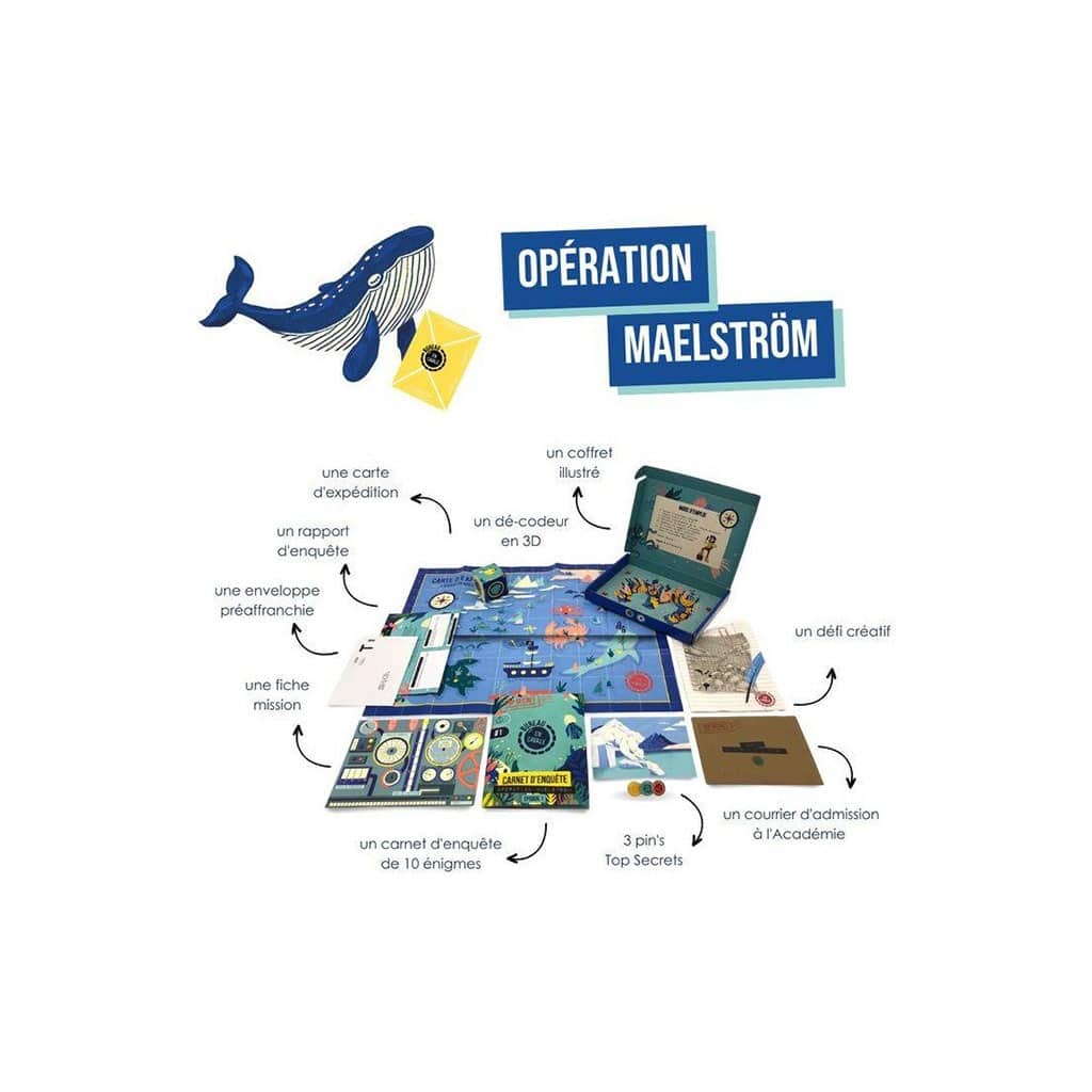 En cavale l'enquête par courrier les fonds marins composition coffret jeu