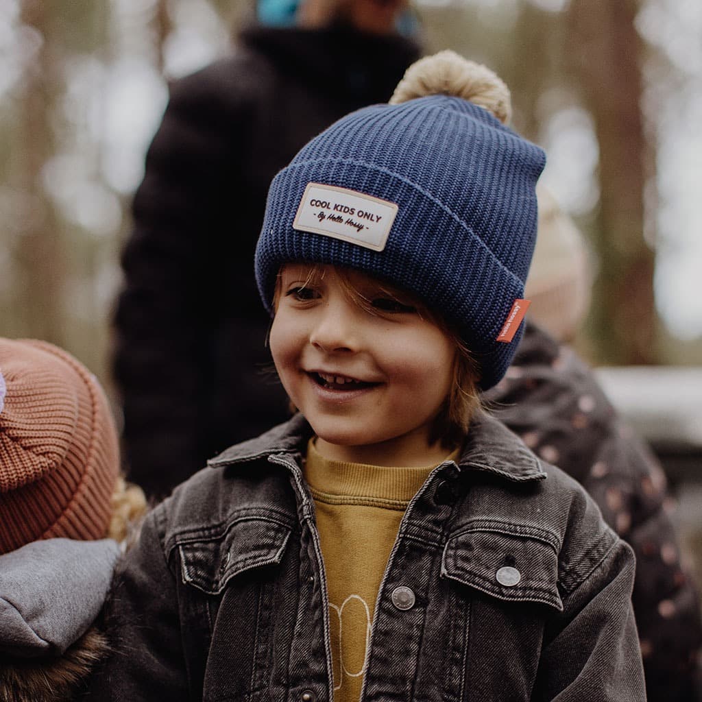 Bonnet enfant en coton avec doublure en polaire