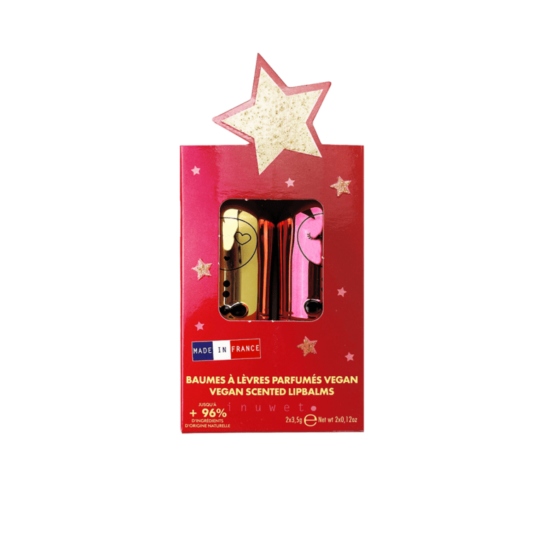 duo de baumes à lèvres étoile de noël inuwet