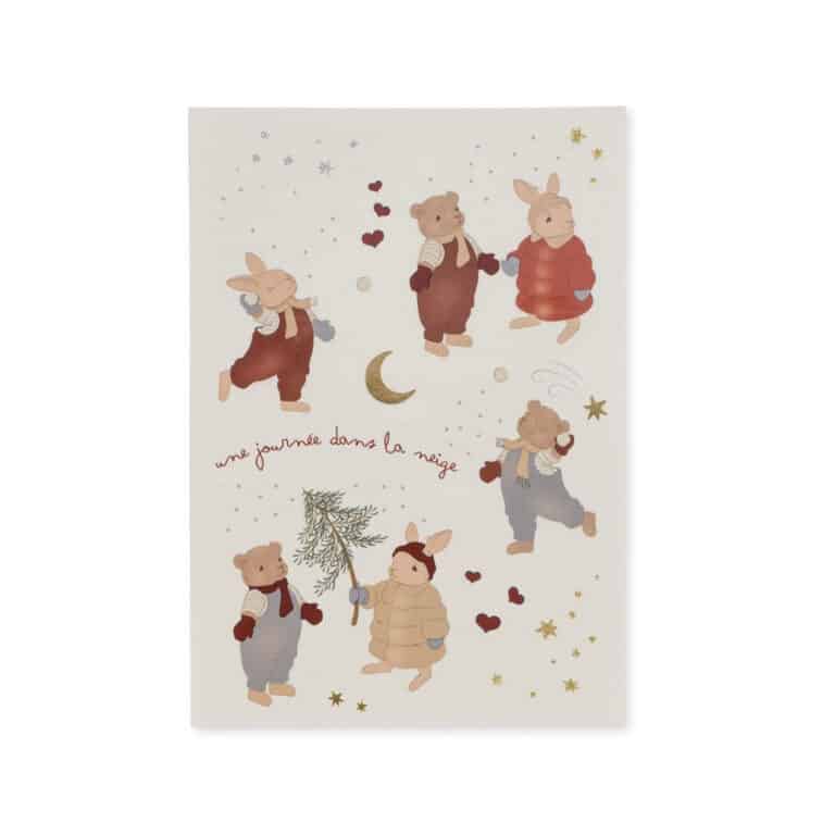 3 planches de tatouages éphémères Noël Konges Slojd, vue de face sur fond blanc