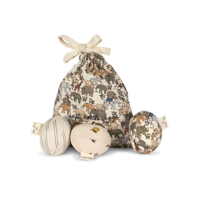 des œufs d'activité safari Konges Slojd, vue de face sur fond blanc