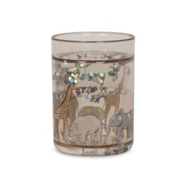 un verre à paillettes safari Konges Slojd, vue de face sur fond blanc