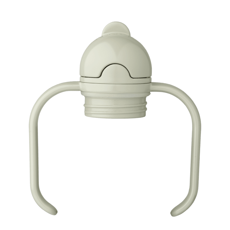 gourde liewood en acier avec anses et paille en silicone véhicules détail anses sur fond blanc