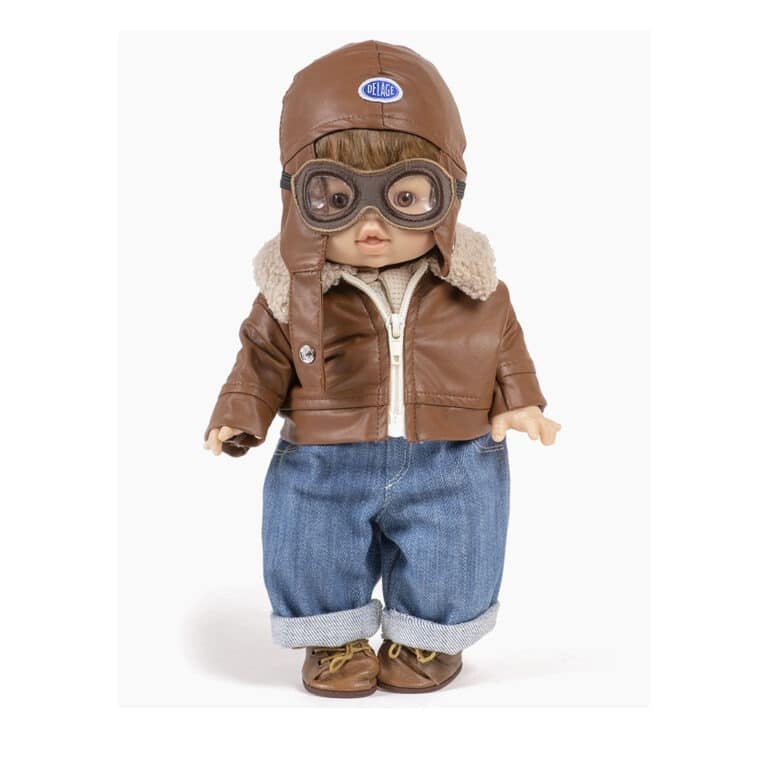 blouson similicuir marron delage x minikane