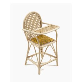 Chaise haute jakarta en rotin et bambou fleurs en liane minikane