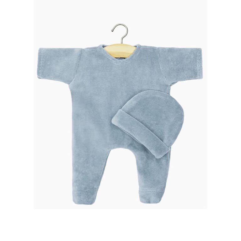 Dors bien en velours bleu ciel minikane