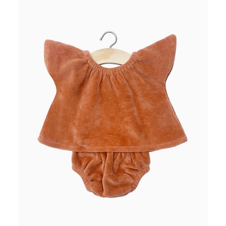 Ensemble Mazarine et culotte charlotte velours marsala minikane