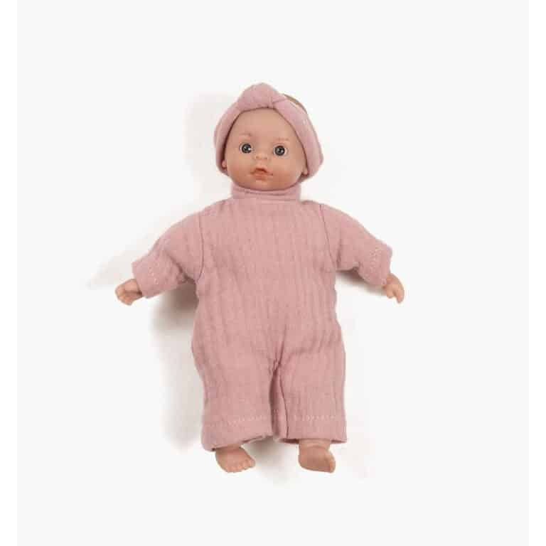 Poupée "Minis" - Téa Aux Yeux Clairs En Body Et Bandeau Rosethé - Minikane