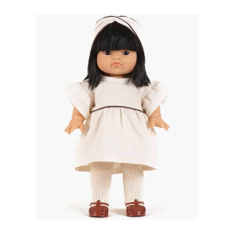 Robe en milleraie daisy écru minikane