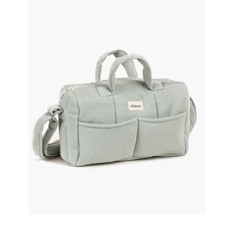 sac à langer maille nid d'abeille vert de gris