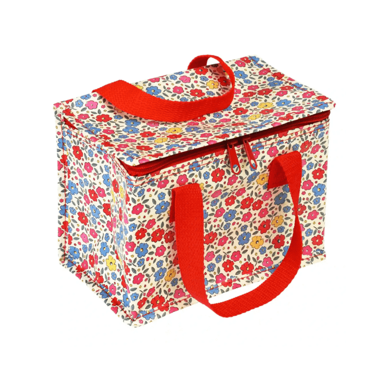 sac repas isotherme petites fleurs rl sur fond blanc