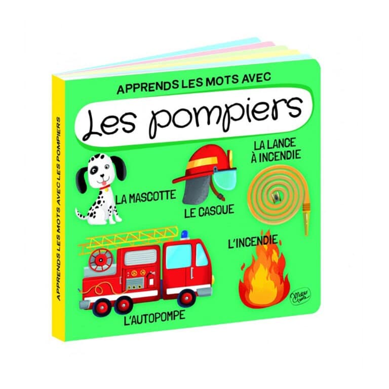 livre et puzzle apprends les mots les pompiers sassi livre sur fond blanc