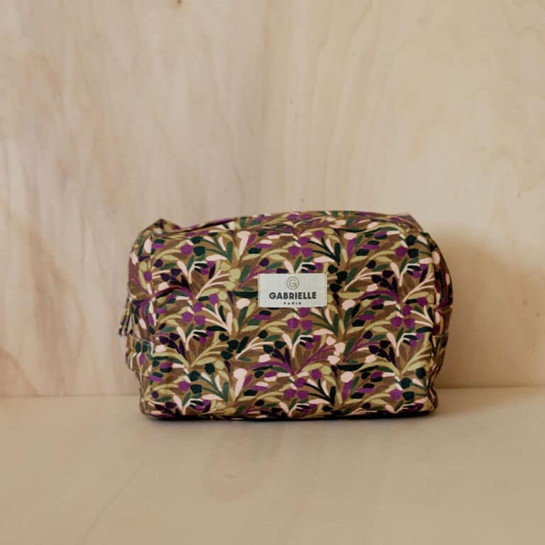 trousse de toilette gabrielle paris songe violet sur fond bois